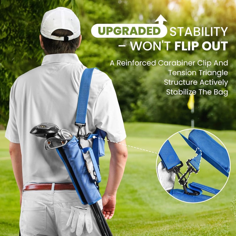 GKandi 3-7 Club Golf Bag Small Carry Prevent Flip Out with Ball Pouch, Mini Lightweight for Driving Range Carrier Course Training Case, Durable & Portable for Men Women Ladies Kids - Image 2